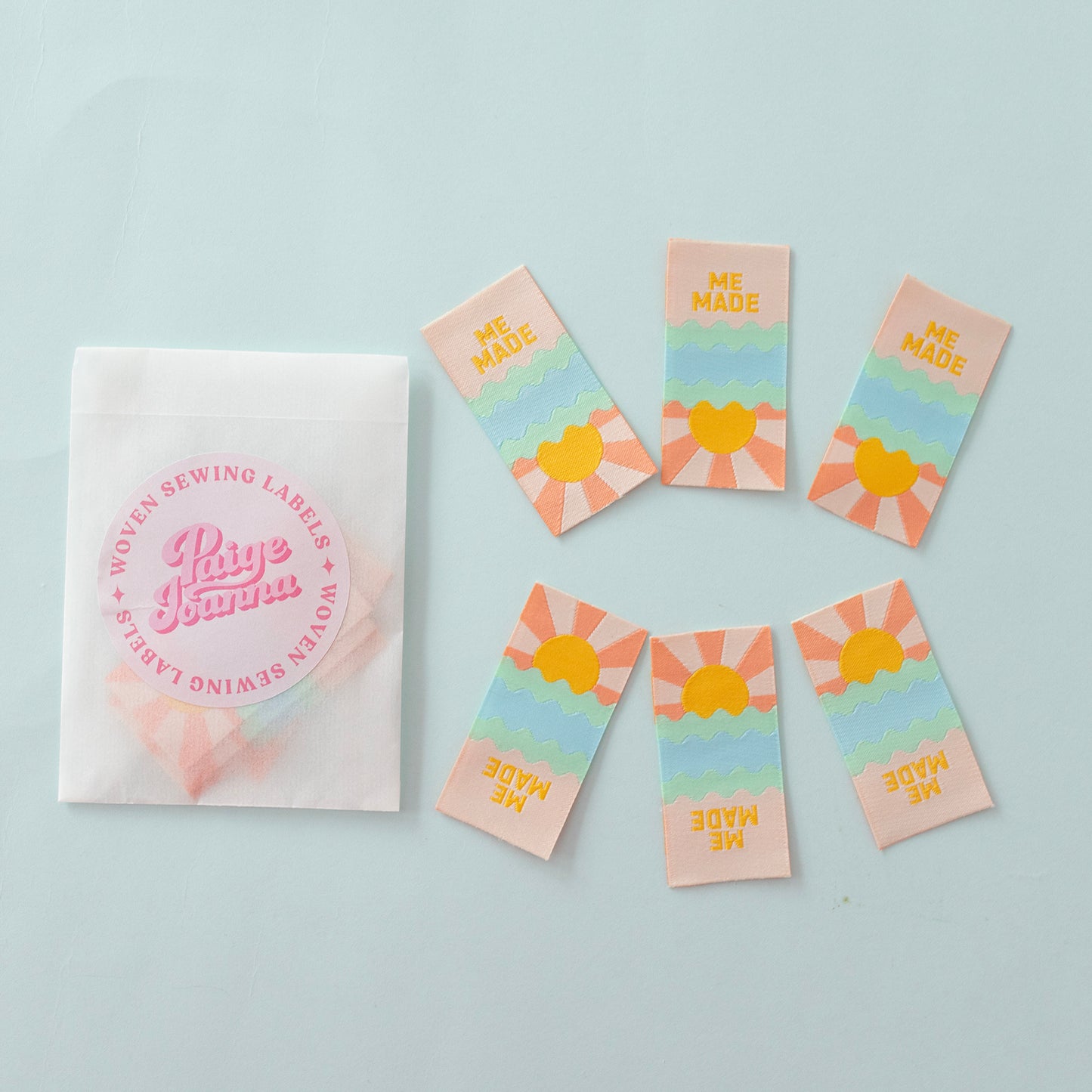 X6 Original Paige Joanna Woven Clothing Labels | Me Made Sun Rays Design